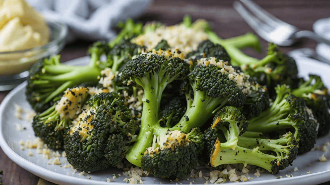 Keto Garlic Parmesan Roasted Broccoli